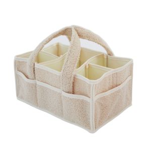 WARM STOP Large Capacity Baby Diaper Bag with Handle Removable Divider Diaper Storage Basket Multifunctional Plush Mommy Bag Baby Care