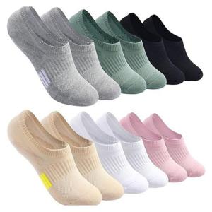 6 Pairs Invisible Trainer Socks for Women Men Breathable Ankle Length Low Cut Sneaker Socks with Antislip Feature