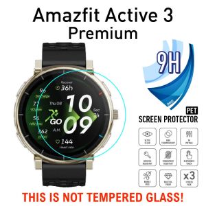 3pcs Compatible with Amazfit Active 3 Premium 0.3mm 9H PET Shock Absorption Screen Protector Guard