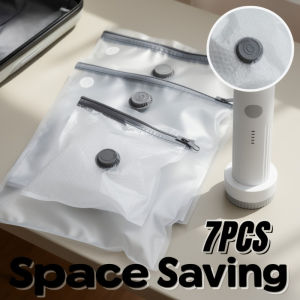6/9/18Pcs Travel Vacuum Storage Bags with Rechargeable Electric PumpSpace Saver Vacuum Sealed BagsFor Luggage Clothing