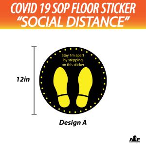 Social Distance SOP Awareness - Floor Sticker (Rounded)
