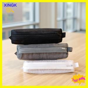 XINGK Mesh Pencil Case Transparent Pens Pouch Cute Simple Aesthetic Bag Organizer Office School Supplies For Student Stationary