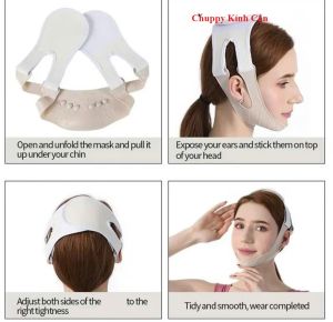 Đai Silicon Định Hình Gương Mặt Thon Gọn Hình Chữ V Chống Bị Chảy Xệ Nọng Giúp Tạo Đường Viền Mặt Rõ Ràng
