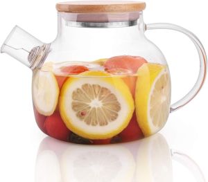 CnGlass Glass Teapot Stovetop Safe30.4oz Clear Tea pot with Removable Filter SpoutLoose Leaf and Blooming Tea Maker