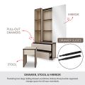 Maline Bella Dressing Table White Wash. 