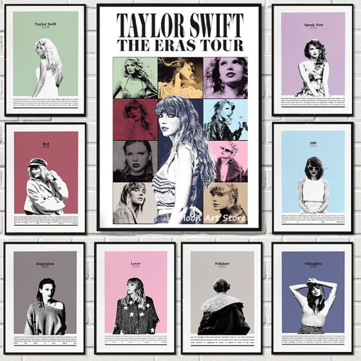 Taylor Swift Music Poster - The Eras Tour Pop Album Canvas Painting HD  Print Modern Wall Art Picture for Living Room Home Decor
