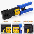 RJ11 RJ45 Connector Ratchet Crimping Tool Ethernet Network LAN Cable Crimper Cutter Stripper Plier Tools For Passthrough. 