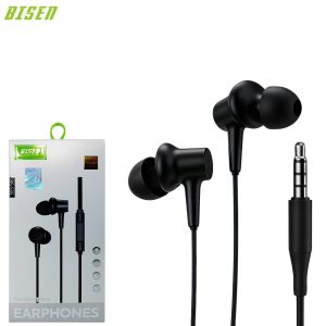 BISEN BS-535 3.5mm Wired Earphones In-Ear Headset with Microphone HiFi Stereo Sound Comfortable Wear for Phone Laptop