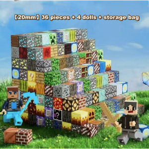 Magnetic Cube Building Blocks Kids STEM ABS Toy Six-Side Magnet 3D Creative Assembly Gift