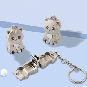 IVAOU Compact Nail Clippers Cat-shaped Foldable Fingernail Trimmer Cute Decoration Nail Trimmer Hands