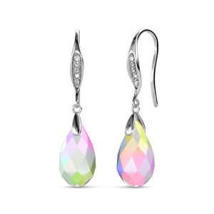 Her Jewellery Droplet Hook Earrings - Luxury Crystal Embellishments plated with 18K Gold