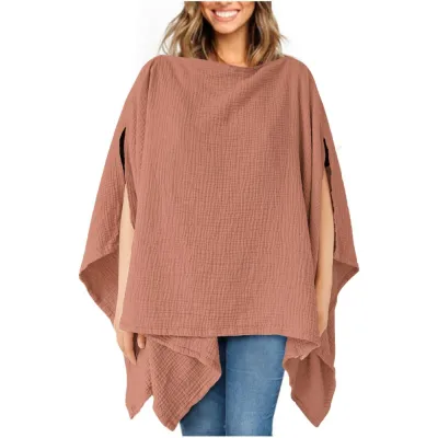 THREADJOY 2 in 1 Maternal Nursing Covers Solid Color Comfortable Mothers Nursing Scarf Multifunctional Stroller Blanket Breastfeeding Blanket Baby Feeding Supplies