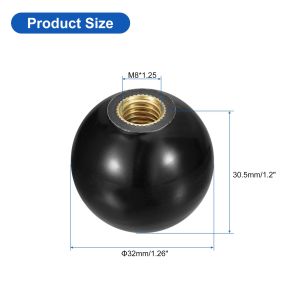 Knob Nut Ball Head Pegangan Alat Mesin Ujung Baut M8 M10 M12