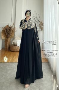 Zahira1808 Gamis Dayana Dress Bahan Ceruty Baby Doll Mix Brukat Gamis Syari Murah Trendi Baju Syari Muslim Wanita Ibu Terlaris Baju Pesta Best Seller Gamis Gamis