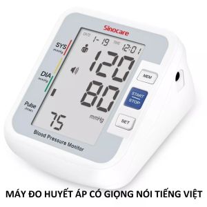 Máy đo huyết áp Sinocare thông minh tự động có giọng nói hướng dẫn tiếng việt loại tốt