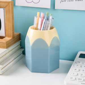 Ceative Students Pencil Holder Pencil Shape Pen Holder Satationary Storage Box Desktop Organizer