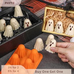 PHYTR HOT Ghost Silicone Mold Non-Stick 3D Chocolate Mold 8-Cavity Cute Ghost Mold For Jelly Gummy Candy Pudding Ice Cube Halloween Decor