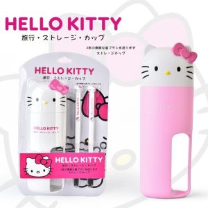 Kawaii Sanrio Hello Kitty My Melody Kuromi Portable Travel Set Toothbrush Cup Storage Box Organizer Wash Gargle Mouthwash Cup