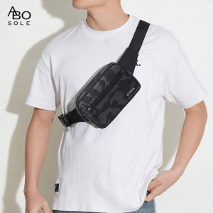 ABOSOLE Men Sports Waist Bag Fashion Men Bag Chest Bag Shoulder Bag Sports Bag Waterproof Oxford Three Zipper Large Capacity Design Running Bag Portable Gym Bag for Running Cycling Hiking Walking