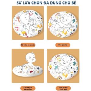 Gối Chống Trào Sữa Đa Năng Cho Bé Sơ Sinh 60x60cm – Giảm Nôn Trớ Chống Sặc Gối Tập Lật & Tập Ngồi