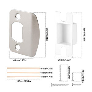Stainless Steel Door Latch Strike Plate Repair Kit Door Latch Restorer Strike Plate Replacement Part