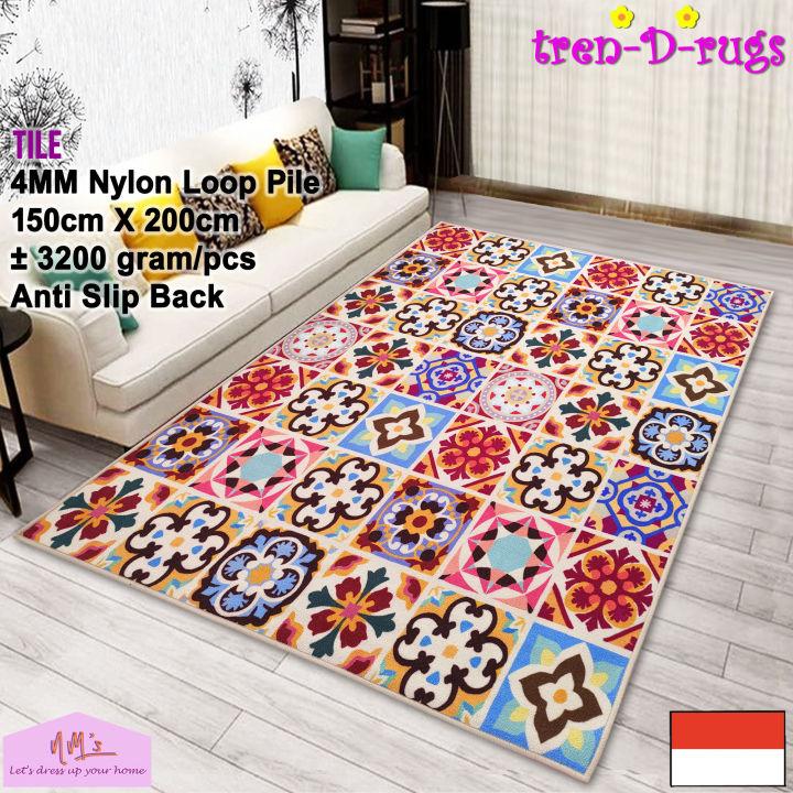 Tren-D-rugs Karpet lantai digital print tile permadani bulu kamar tidur ...
