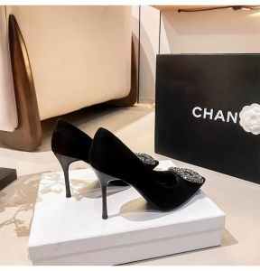 Free Shipping WomenS Elegant And Sophisticated Low-Heeled Shoes Comfortable To Wear With A Slender Heel Black Suitable For Work Pointed-Toe Flats 2026 New Spring Collection