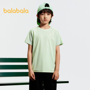 Balabala Childrens Short Sleeved T Shirt Boys Base Shirt 2024 New Summer Children Sports Quick Drying Top