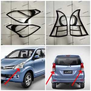 All New Avanza Xenia Paket Ring Cover List Garnis Hitam Depan Belakang