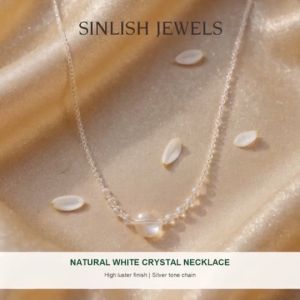 SINLISH Natural White Crystal Necklaces Minimalist Jewelry