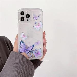 Cute Butterfly Luminous Quicksand Case for Samsung S25 S26 Ultra S24 S23 24 S25 Gloss Coque Transparent Liquid Cover Shell Funda