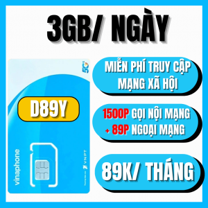 (CHỈ 3K/THÁNG) Sim 4G 5G Vinaphone D89Y Miễn Phí Trọn Gói 1 Tháng Gọi Nội Mạng Ngoại Mạng Lướt 3GB/Ngày Tốc Độ Cao Xem YTB TIK Không Giới Hạn | FREESHIP - CHƯA KÍCH HOẠT