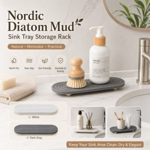 Nordic Diatom Mud Sink Tray Anti-slip Mouthwash Coaster Instant Dry Home Bathroom Soap Storage Rack