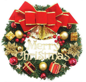 Yo-Fun 40cm Christmas Wreath Door Decorations Shopwindow Tree Door X-mas Decors Santa Claus Pasko