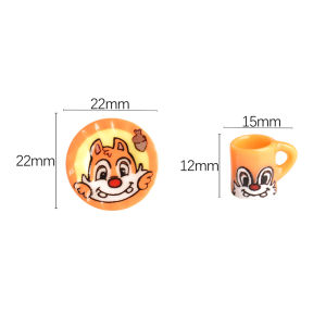 YAFEN 3set Miniature Dollhouse Cartoon Squirrel Coffee Cup Drinks Kitchen Food For Doll Accessories Girl Toy