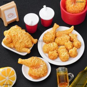 [COD] yixiayun 1 Set Dollhouse Accessories Mini Simulation Cola Chicken Wings Tray Miniatures Food Decor DIY Supplies Model Ornament Toy