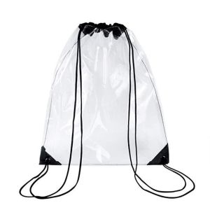 DINAH Foldable Drawstring Backpack Large Capacity Beach Bag Jelly Bag Portable Sports Knapsack PVC Transparent Bag Women