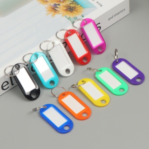 LHS.PH Colorful Key Tags with White Labels for Identification. Yellow Red Blue Green Black. Size Large. Suitable for Keys and Bags. Ideal for Organization and Identification.