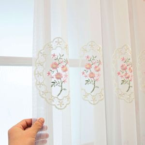 Ready Stock ESE Sheer Langsir Lace Bersulam Bunga Siap Jahit Cangkuk & Ring / Ready Made Day Curtain Hook Ring
