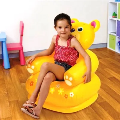 Intex Sofa Kursi Anak Beruang Bear Happy Animal Chair Assorment Model 68556 Bahan PVC Vinyl Berkualitas Ukuran 65cm x 64cm x 74cm Kuning