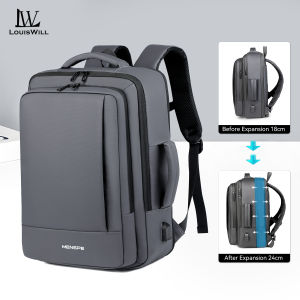 LouisWill Fashion Mens Backpack for Men Business Laptop Backpack Epandable Backpack Anti-theft Backpack Large Capacity Travel Backpack Men Multi-function Backpack Travel Bag with Laptop Bag 15.6inch Laptop Backpack