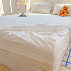 Dansunreve vừa vặn đàn hồi Ga Trải Giường màu trơn rửa tấm ga trải giường vải bông Trắng/Xám/Hồng chống trượt bọc nệm