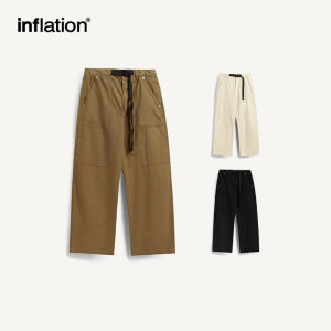 INFLATION brand mens youth patchwork straight leg pants for spring/summer 2024 trendy brand new street loose casual wide leg pants