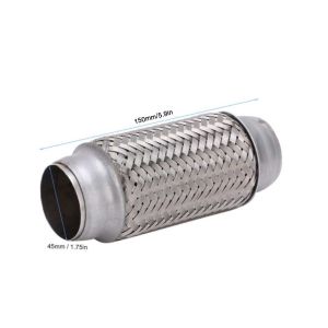 Universal Anti Tension Curve Flexipipe 12in Stainless Flexible Braid Pipe Exhaust Car Pipe muffler