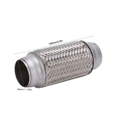 Universal Stainless Steel Exhaust Flex Pipe 45*150MM/50*150MM Car Modification Exhaust Bellows Double Braid
