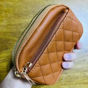 New stylish diamond-quilted three-zip wallet can hold bank cards cardholder key wallet coin purse multifunctional and easy to carry