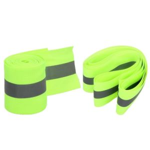 Silver Reflective Tape Safty Strip Sew-on Lime Synth Fabric 100m/200m