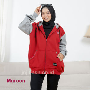 Jaket Wanita Big Size AND JUMBO Hoodie Fleece Tebal