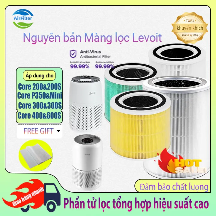 🔥 Nguyên bản🔥 Lõi lọc thay thế dành cho máy lọc không khí levoit Core200S/300s/P350/mini/400s/600s Filter Bộ lọc không khí bộ lọc HEPA chính hãng và than hoạt tính HEPA H13