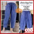 XXX Celana Jeans Monica Baggy Pants Snow Allsize Pinggang Karet. 